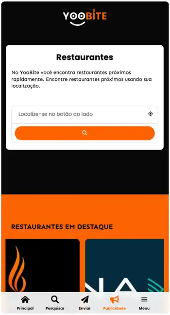 restaurantes perto de mim modelo de busca mobile